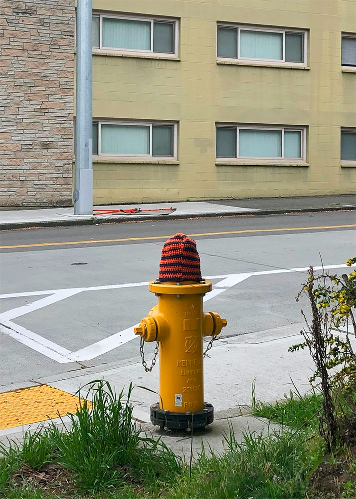 hydrant on stripe