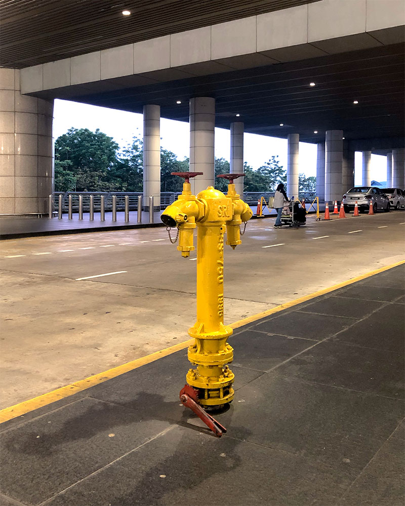 hydrant outside the airport